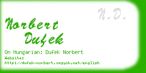 norbert dufek business card